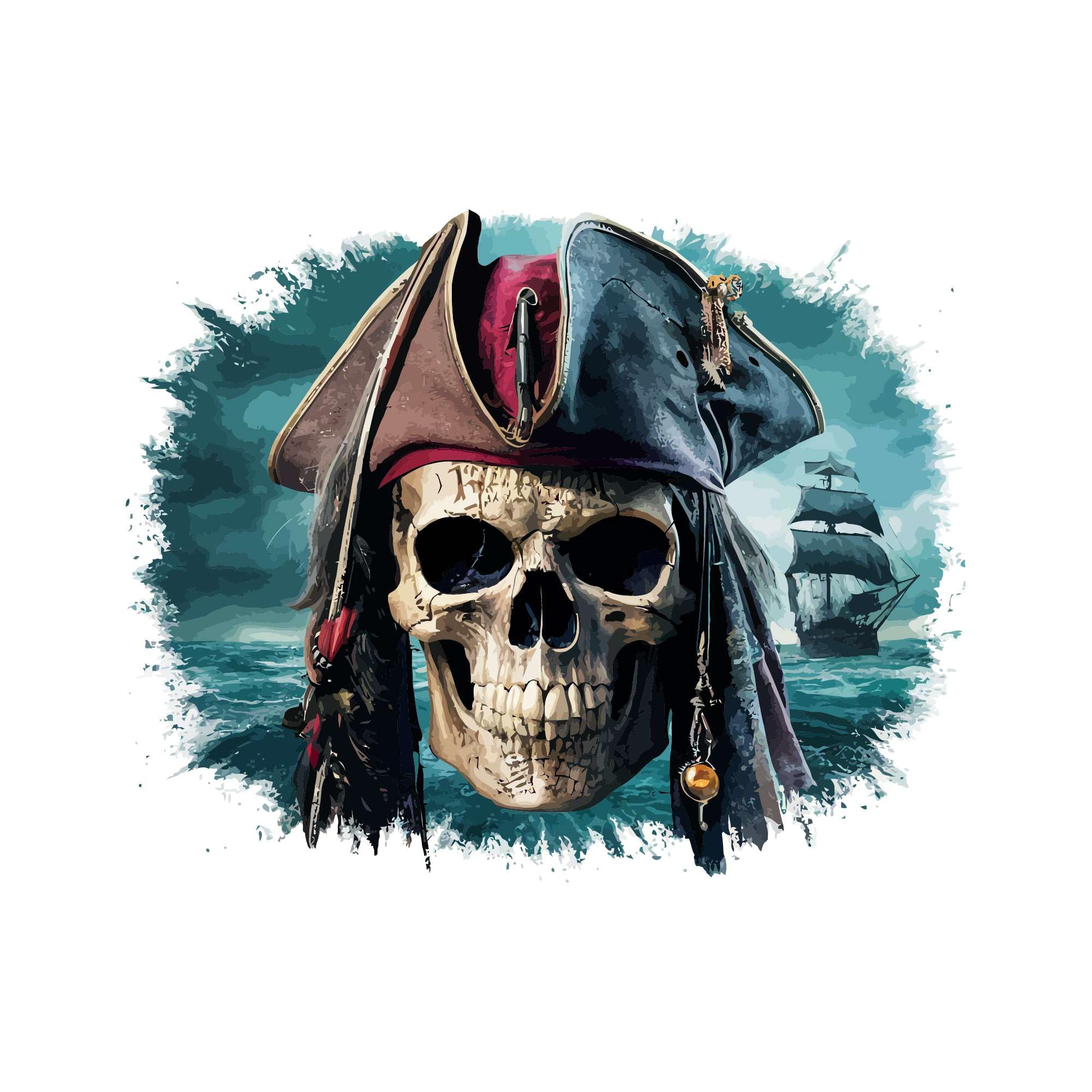 Amazon.com: Pirate Skull Sword Cross Bones Sea Ship Pirate Wall